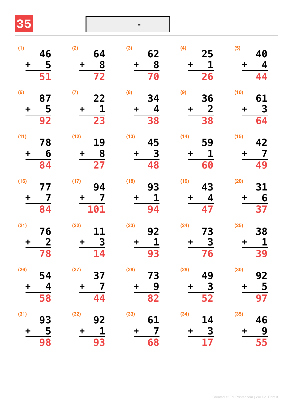 加法實踐與評測-基礎計算練習卷 - Page 2