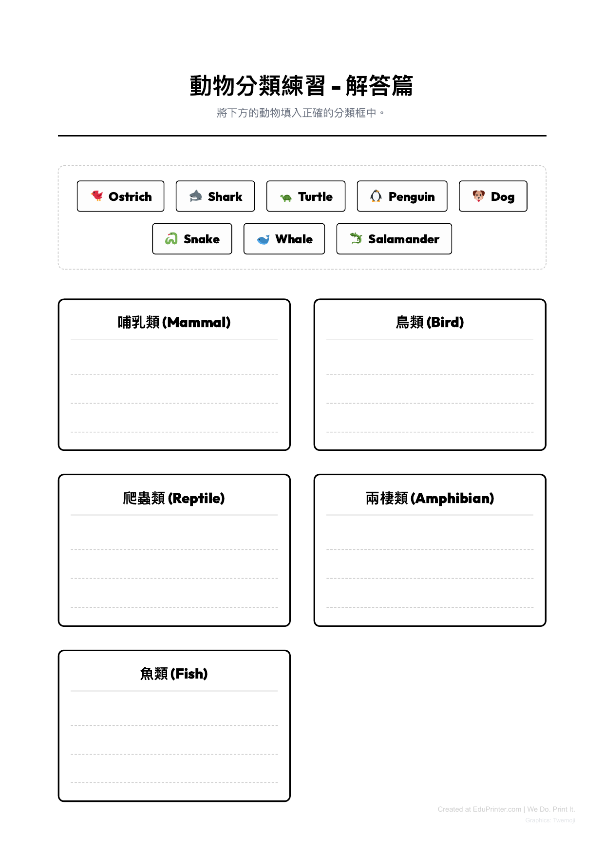 動物分類練習 - Page 2
