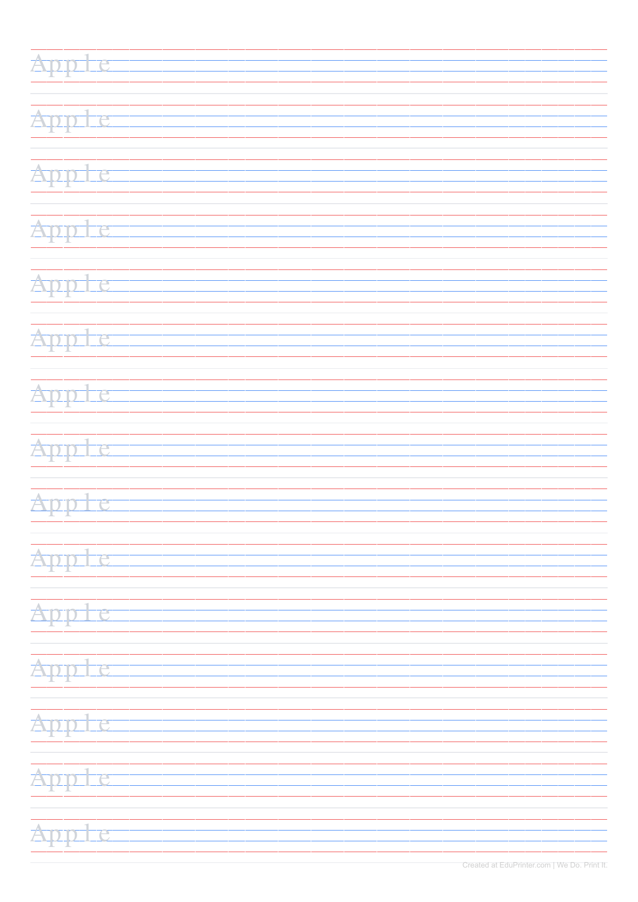 英文練習簿：自訂單字描寫與標準四線格練習卷 - Page 1