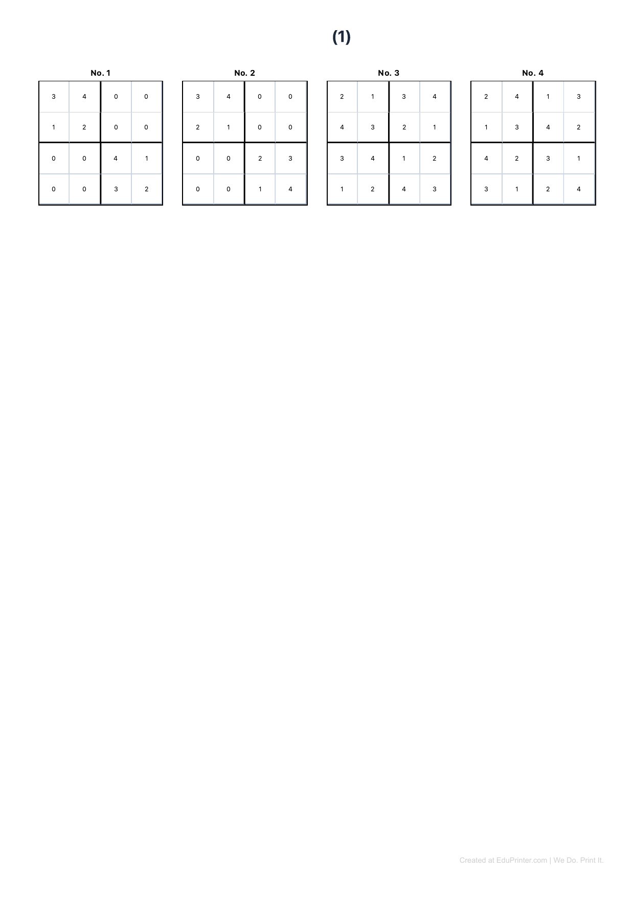 兒童數獨入門：4x4 基礎數字邏輯拼圖 - Page 2